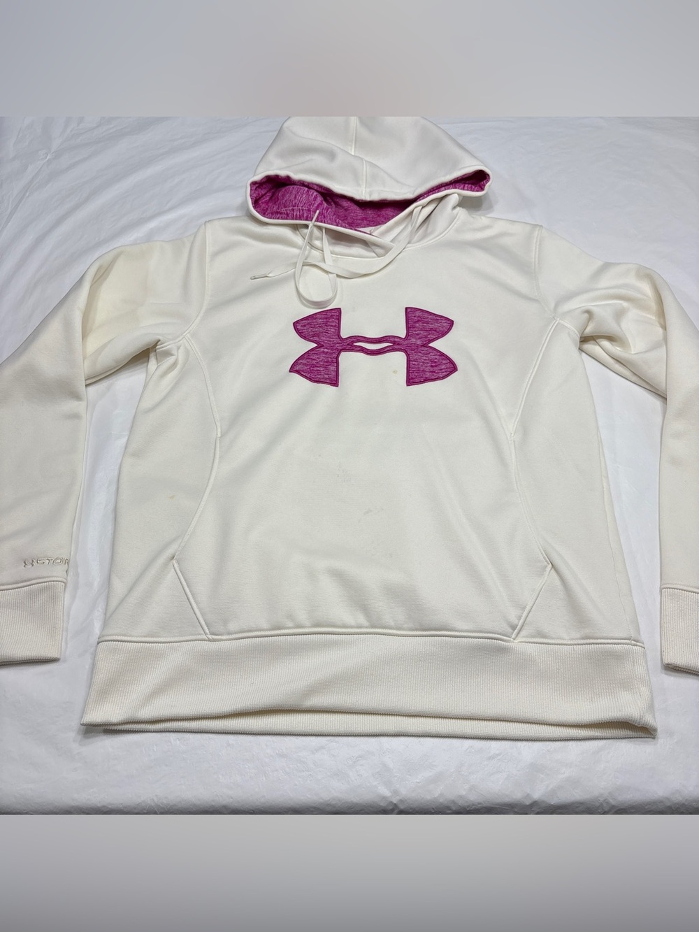 Under Armour Storm Cold Gear White Pullover Hoodie Sweatshirt Women’s Large